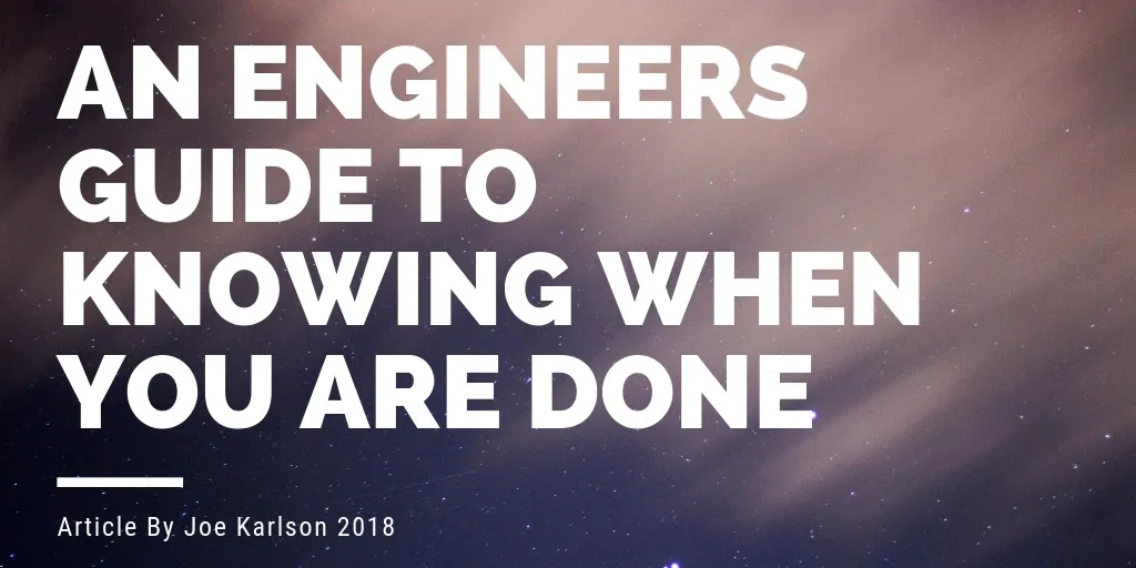 Checklist for determining when an engineering project is complete